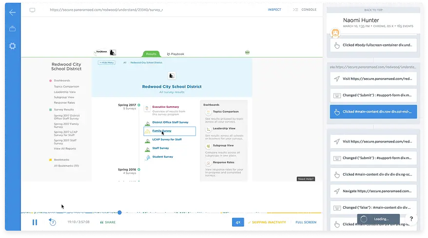 FullStory user observation