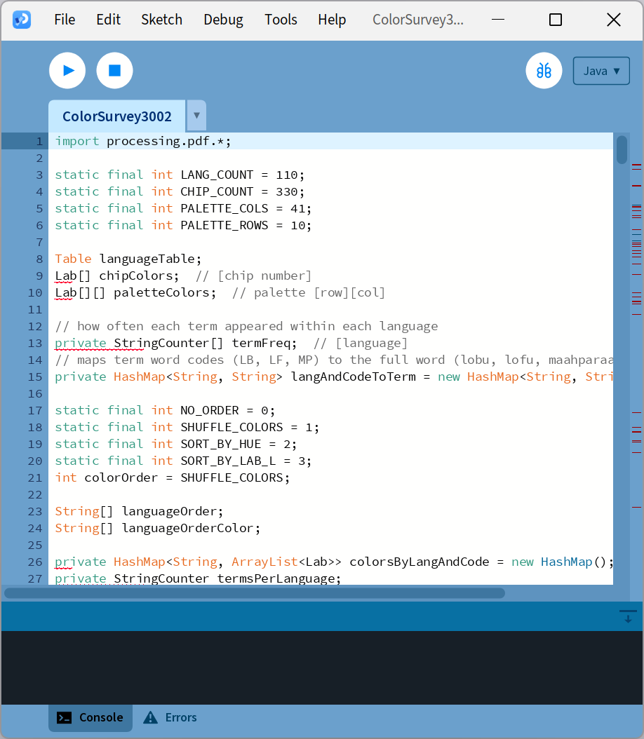 Processing code editor