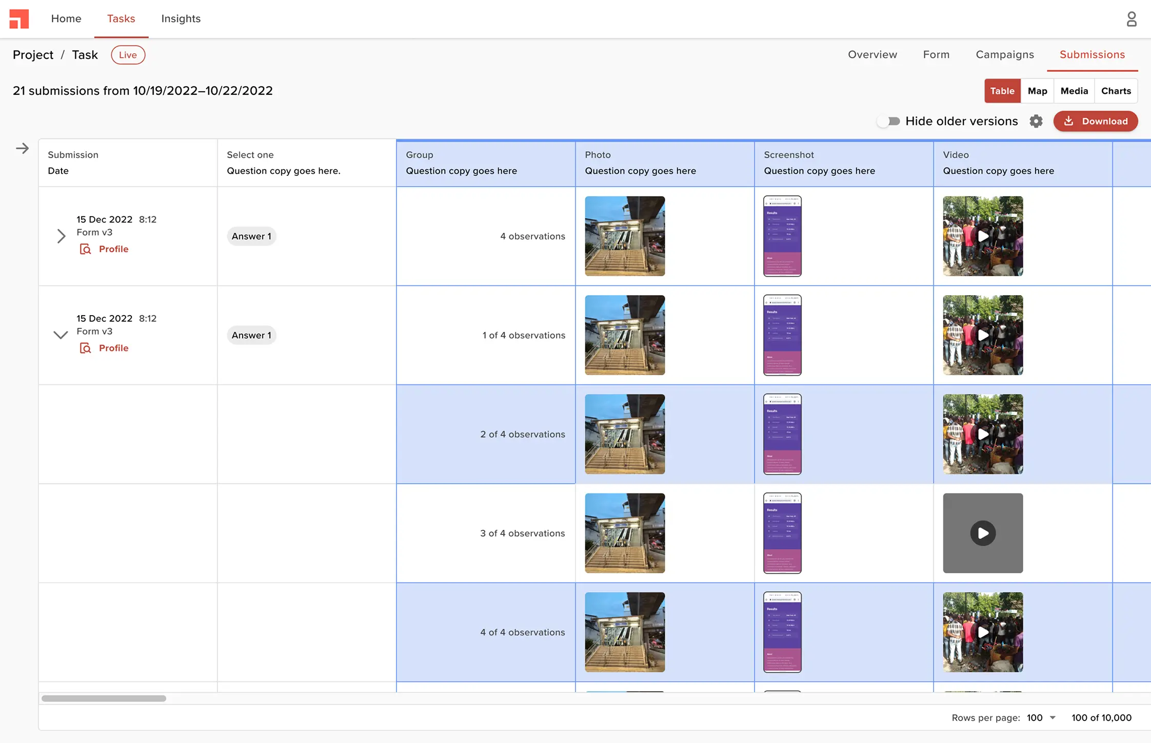 Design system desktop view